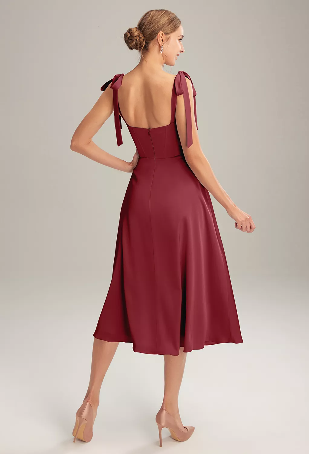 AW Mae Burgundy  Wedding Guest Dresses